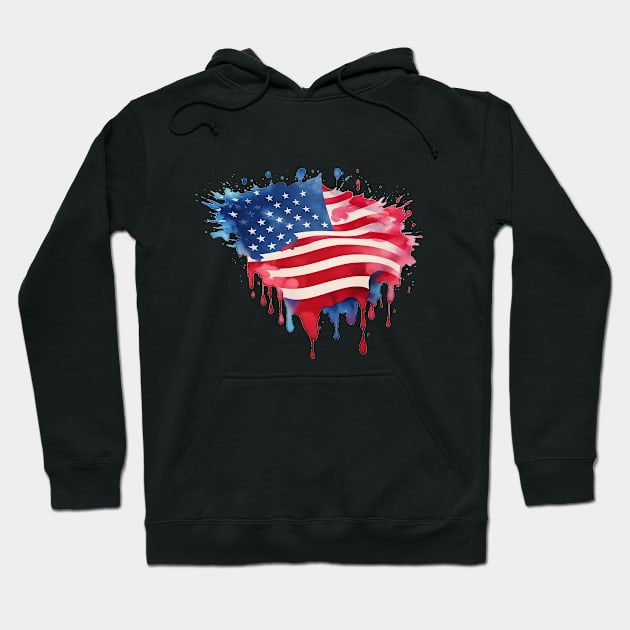 ink splatter, United States Flag Hoodie by Flowers&Butterflies 